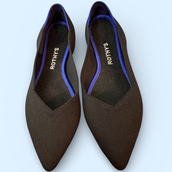 Rothy's Womens Black Pointed Toe Slip-On Casual Ballet Flats Size 8.5 - Picture 4 of 6